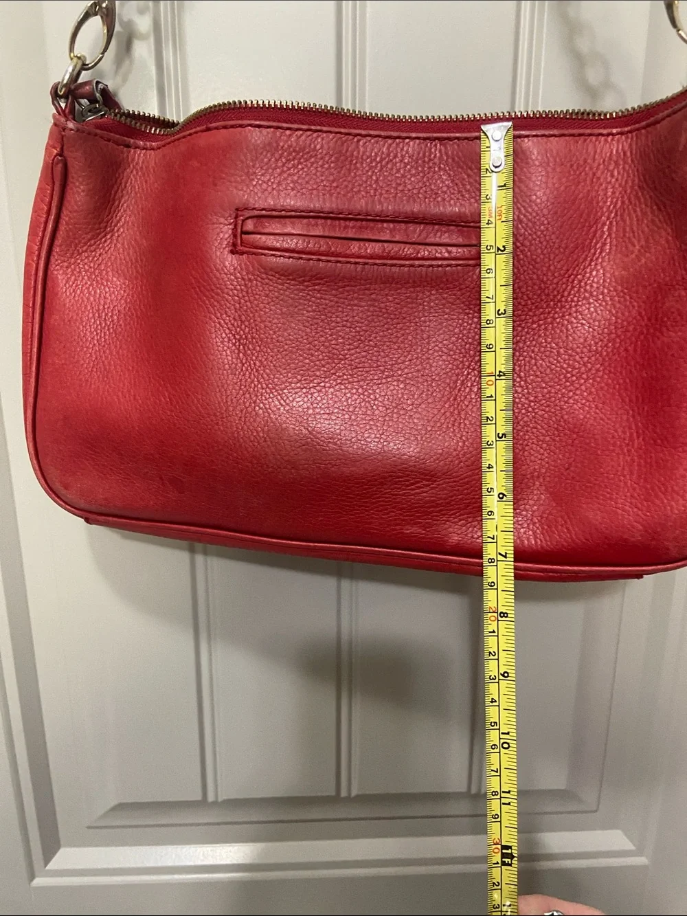 Classic Red Leather Shoulder Bag with Chain Strap